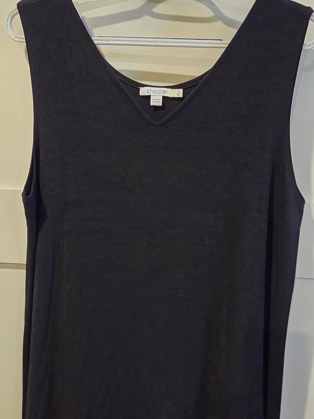Chico's Black V-Neck Tank Top XL
